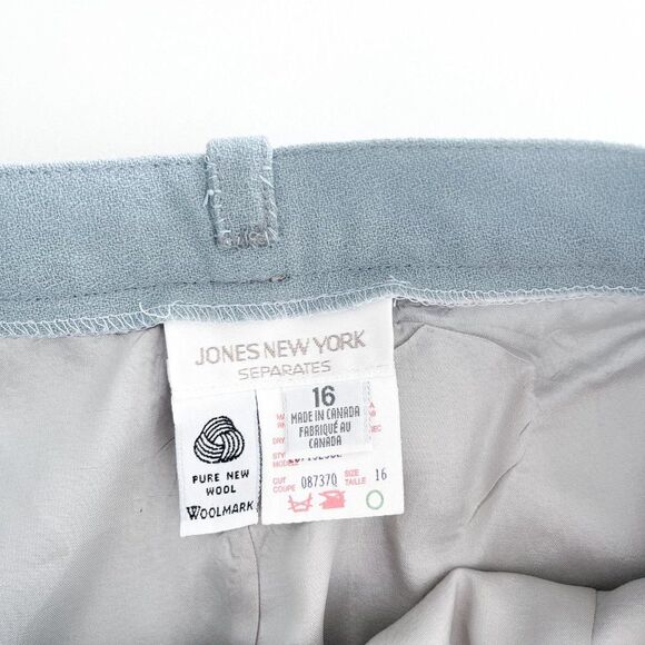 Jones New York Wool Trousers Pleated Pale Blue Lined Women's 16 Pants - Picture 6 of 13
